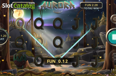 Win Screen. Aurora (Northern Lights Gaming) slot