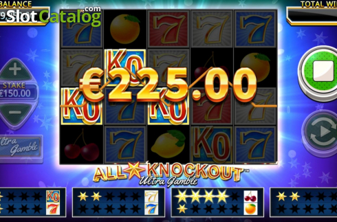 Win Screen. All Star Knockout Ultra Gamble slot