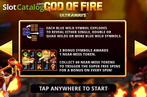 Start Screen 2. God of Fire slot