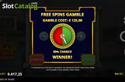 Free Spins Gamble 2. 4 Corners Of Rome slot