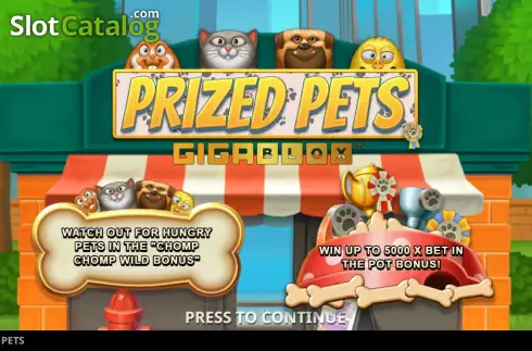 Start Screen. Prized Pets Gigablox slot