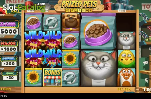 Wild Bonus 3. Prized Pets Gigablox slot