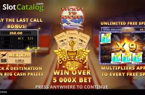 Start Screen. Ticket to Riches slot