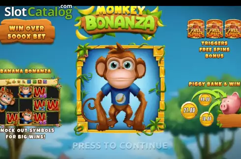 Start Screen. Monkey Bonanza slot