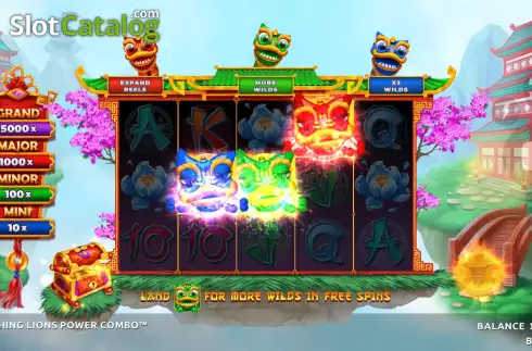 Free Spins Win Screen. 3 Laughing Lions Power Combo slot