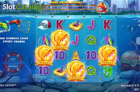 Free Spins Win Screen. Unusual Catch slot