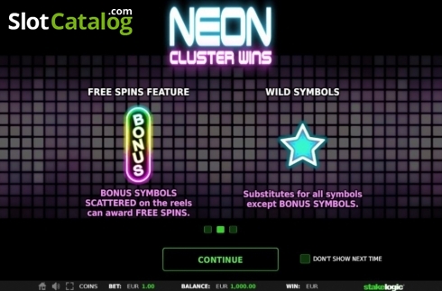 Bildschirm3. Neon Cluster Wins slot