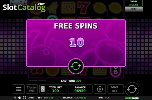 Free Spins Triggered. Neon Cluster Wins slot