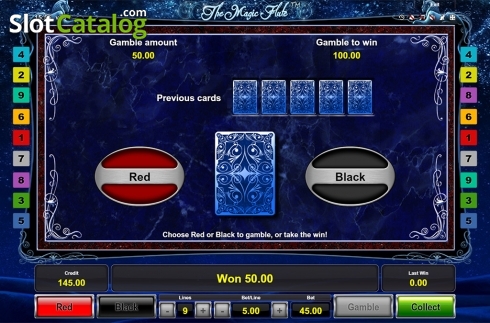 Gamble screen. The Magic Flute slot