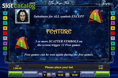 Paytable 2. The Magic Flute slot