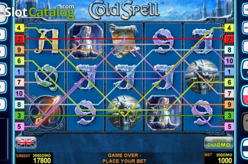 Reels screen. Cold Spell Deluxe slot