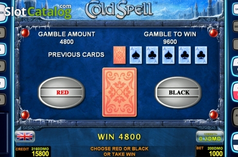 Gamble game screen . Cold Spell Deluxe slot
