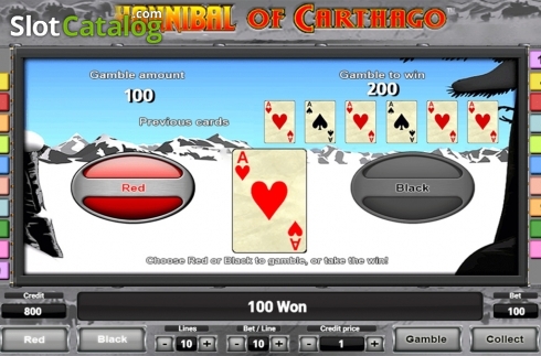 Gamble game screen 2. Hanniball Of Charthago slot