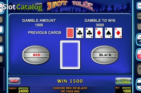 Gamble game screen. Hot Volee Deluxe slot