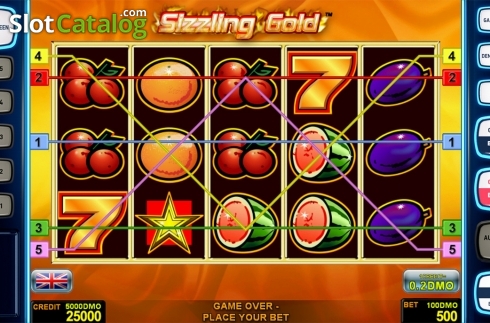 Reels screen. Sizzling Gold Deluxe slot