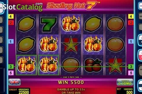 Schermo3. Sizzling Hot 7 Deluxe slot
