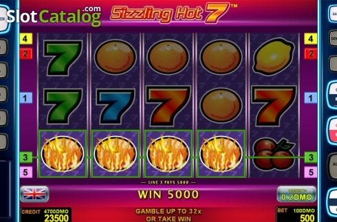 Game workflow 2. Sizzling Hot 7 Deluxe slot
