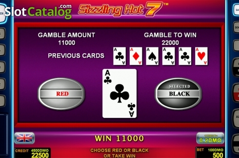 Gamble game screen 2. Sizzling Hot 7 Deluxe slot