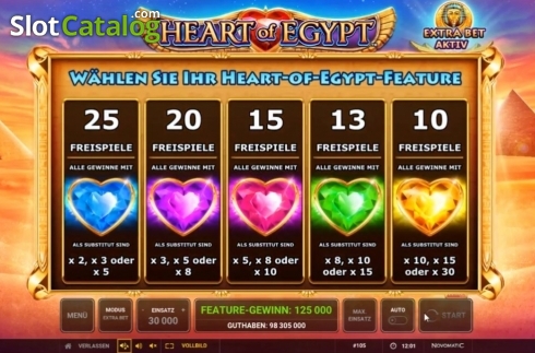 画面6. Heart of Egypt (ハート・オブ・エジプト) カジノスロット