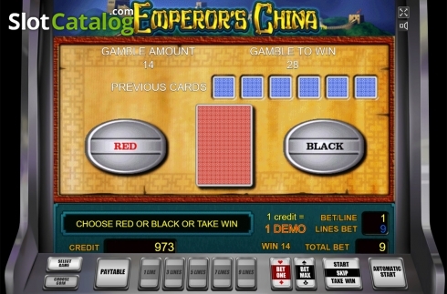 Gamble game screen. Emperor's China slot