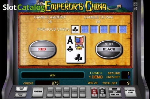 Gamble game screen 2. Emperor's China slot