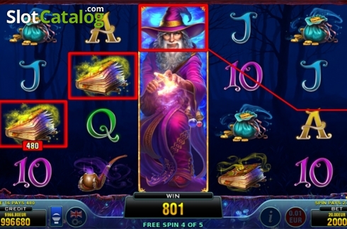 Game workflow . Merlin and his Magical Creatures slot