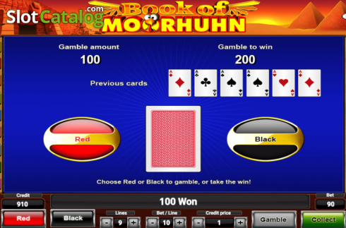 Gamble Feature. Book of Moorhuhn slot