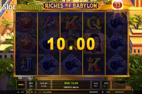 Win Screen 3. Riches of Babylon slot