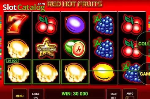 Écran2. Red Hot Fruits (Novomatic) Machine à sous