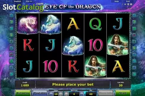 Reel screen. Eye of the Dragon slot