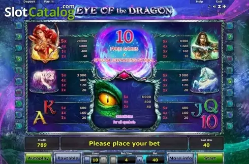 画面4. Eye of the Dragon (アイ・オブ・ザ・ドラゴン) カジノスロット