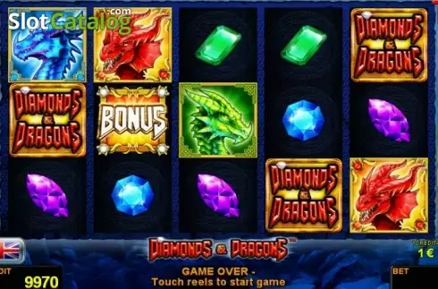 Reel Screen. Diamonds and Dragons slot