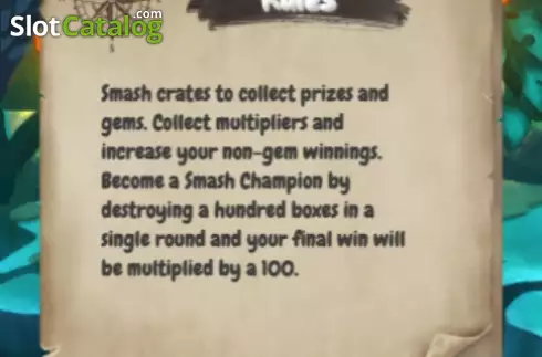 Game Rules screen. Smash Drops slot