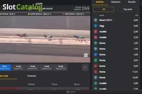 Ekran4. Greyhound Races yuvası