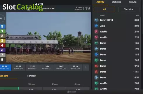 Schermo4. Virtual Horse Races slot