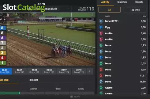 Ekran5. Virtual Horse Races yuvası