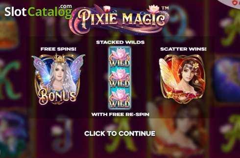 Start Screen. Pixie Magic slot