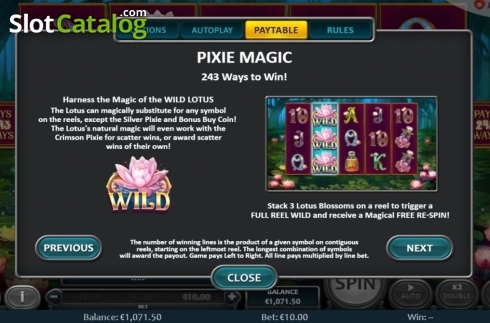 Captura de tela8. Pixie Magic slot