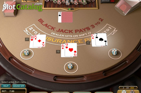 Game Screen 2. American Blackjack (Nucleus Gaming) slot