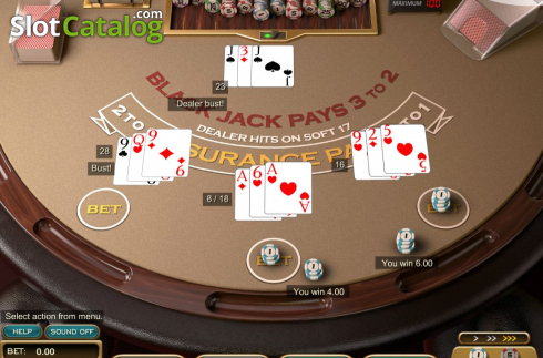 Game Screen 4. American Blackjack (Nucleus Gaming) slot