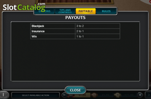 Skärmdump5. European Blackjack (Nucleus Gaming) slot