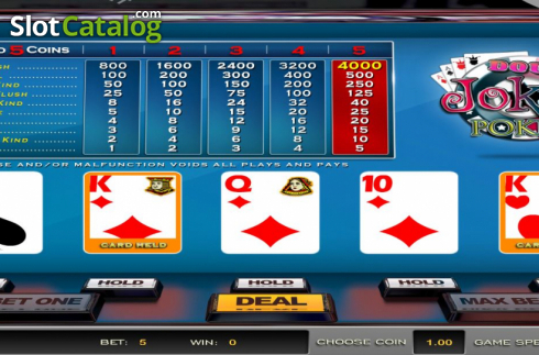 Game Screen. Double Joker Poker (Nucleus Gaming) slot
