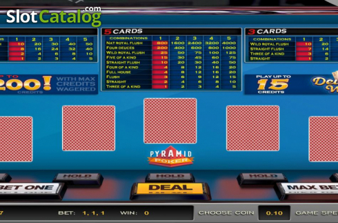 Game Screen. Pyramid Poker Deuces Wild (Nucleus Gaming) slot