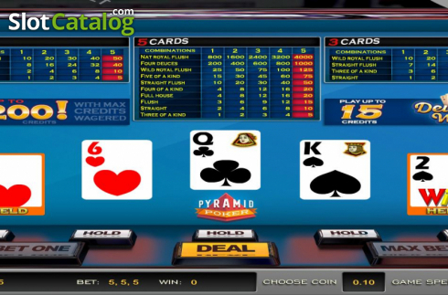 Game Screen. Pyramid Poker Deuces Wild (Nucleus Gaming) slot