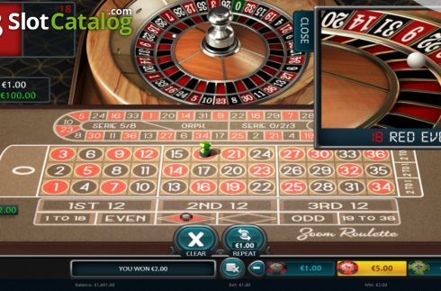 Win screen. Zoom Roulette (Nucleus Gaming) slot