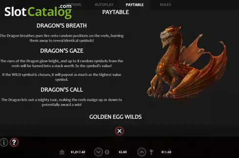 Dragon's feature screen. Dragon Watch slot