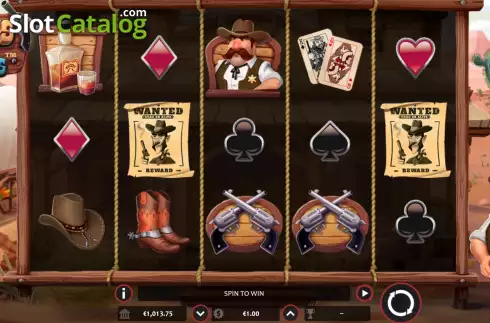 Game screen. Bandits and Bounties slot