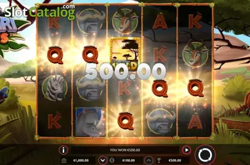 Win screen 3. Safari Spins slot