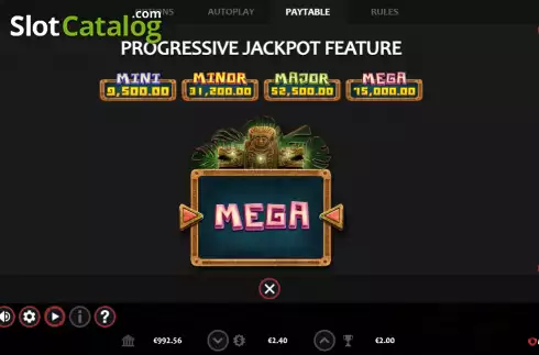 Progressive Jackpot screen. The Quest of Azteca slot