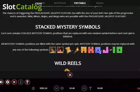 Stacked mystery symbols screen. The Quest of Azteca slot
